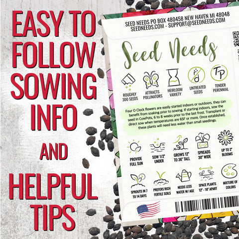 Seed Needs Four O' Clock trumpet flowers add color and fragrance