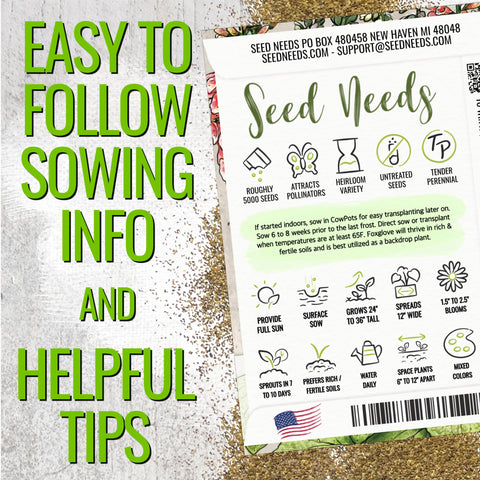Seed Needs Foxglove Excelsior Mix attracts butterflies, bees, and hummingbirds
