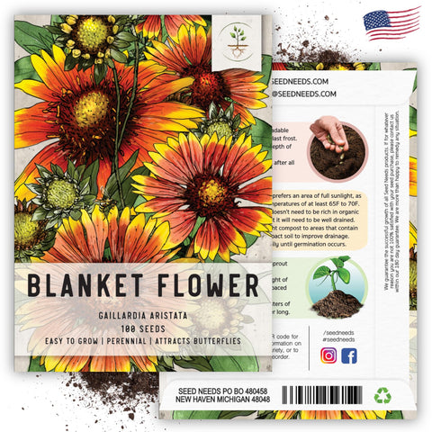 Seed Needs gaillardia seeds representing a perennial with deep root growth