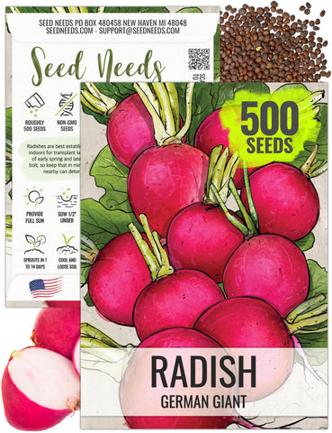 Seed Needs German Giant radish seed pack for cool-season planting and home garden success.