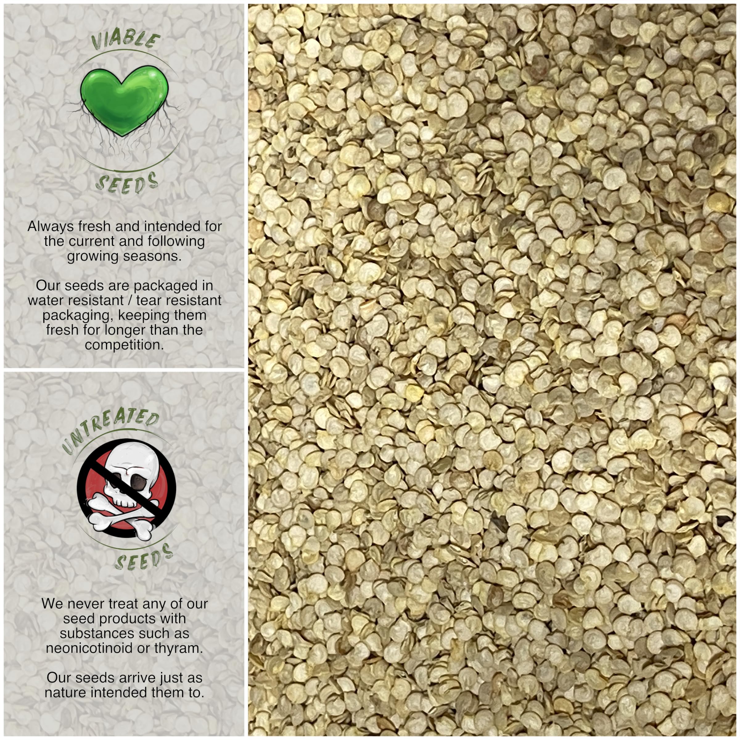 Seed Needs germination instruction label shows quick germination for faster harvest.