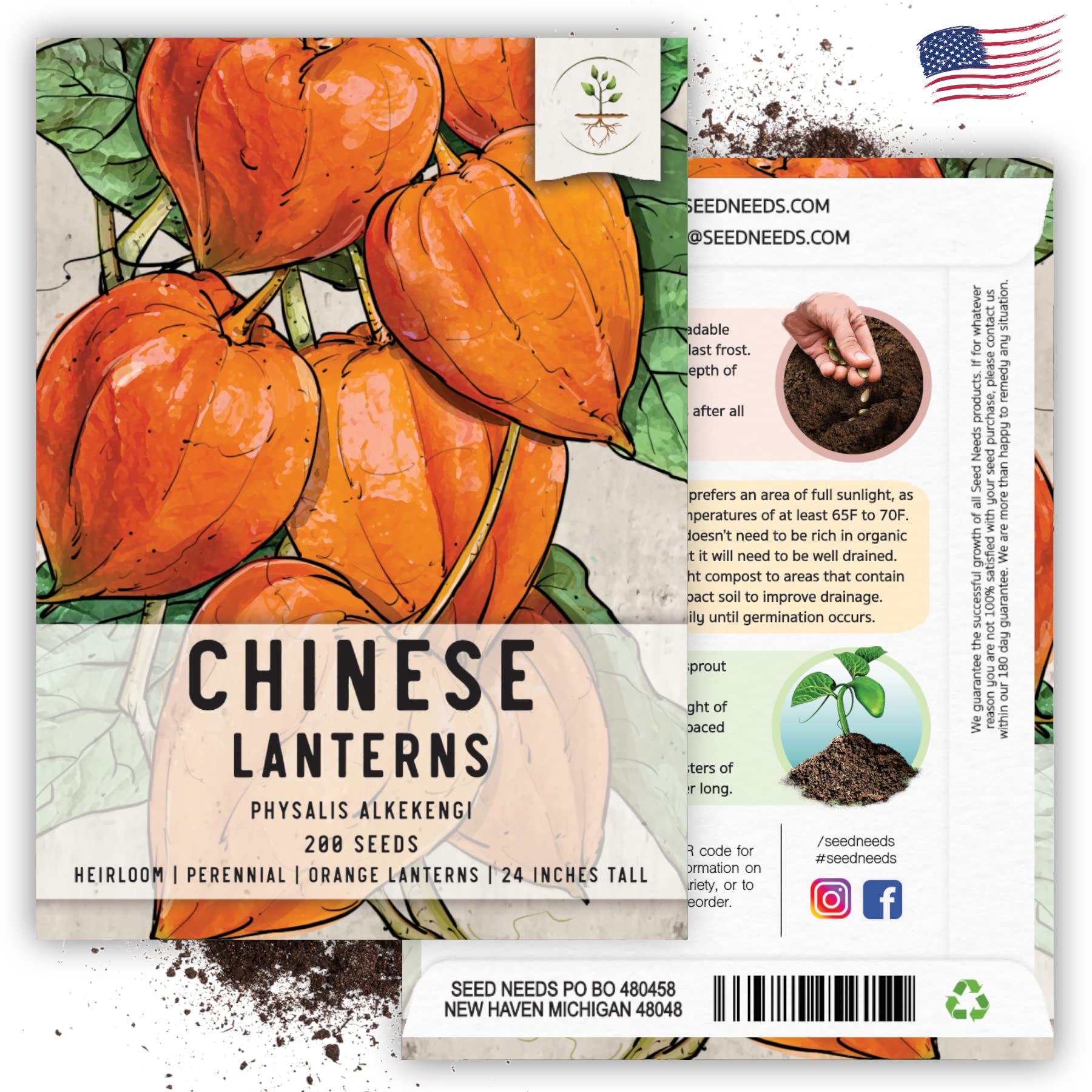 Seed Needs green-to-orange husks suitable for dried arrangements