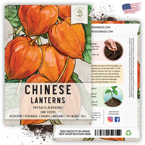 Seed Needs green-to-orange husks suitable for dried arrangements