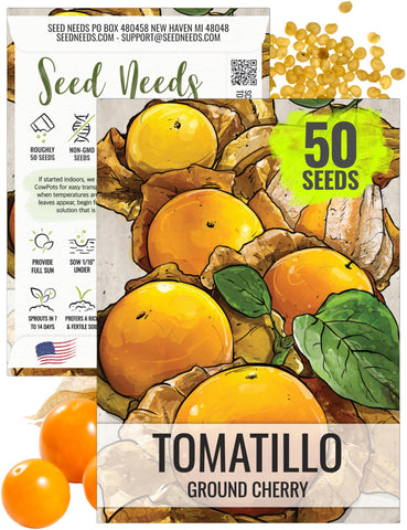 Seed Needs Ground Cherry Tomatillo seeds in a compact pack for easy planting.