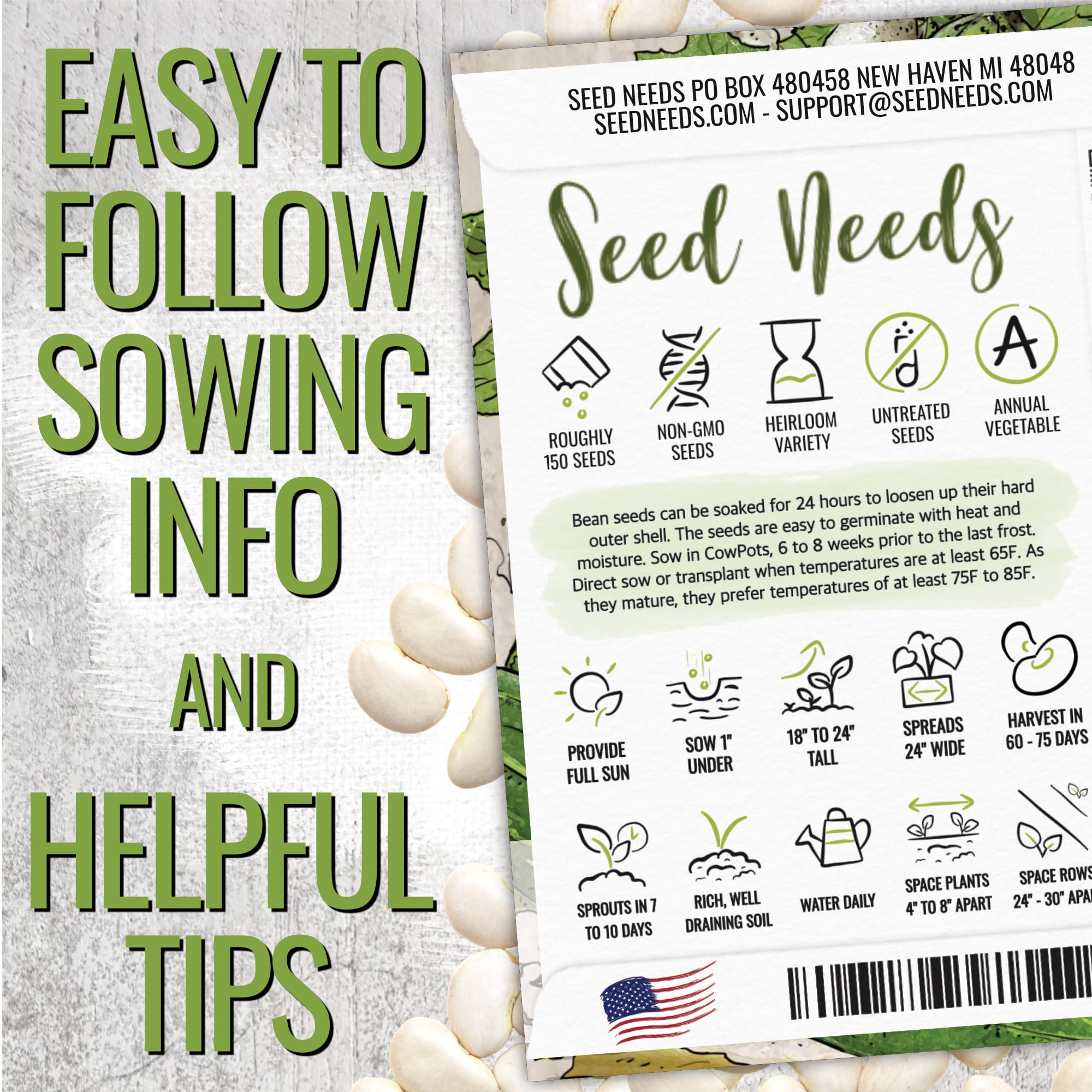 Seed Needs Henderson Lima beans flowering signaling upcoming pods