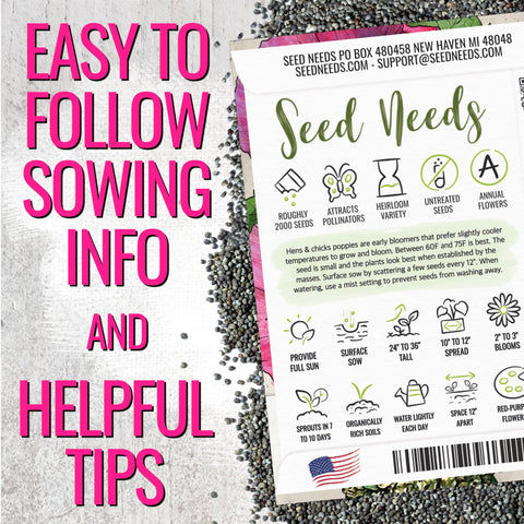 Seed Needs Hens and Chicks Poppy seeds sowing in garden scene