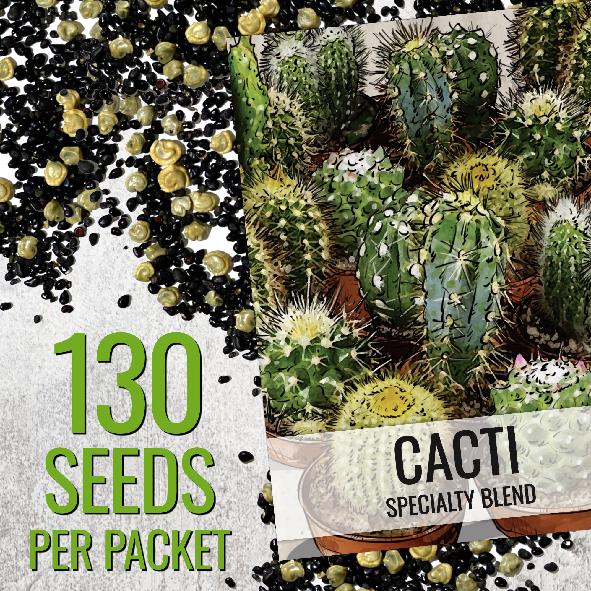 Seed Needs heritage cacti seeds pack photo emphasizes diverse plant possibilities indoors