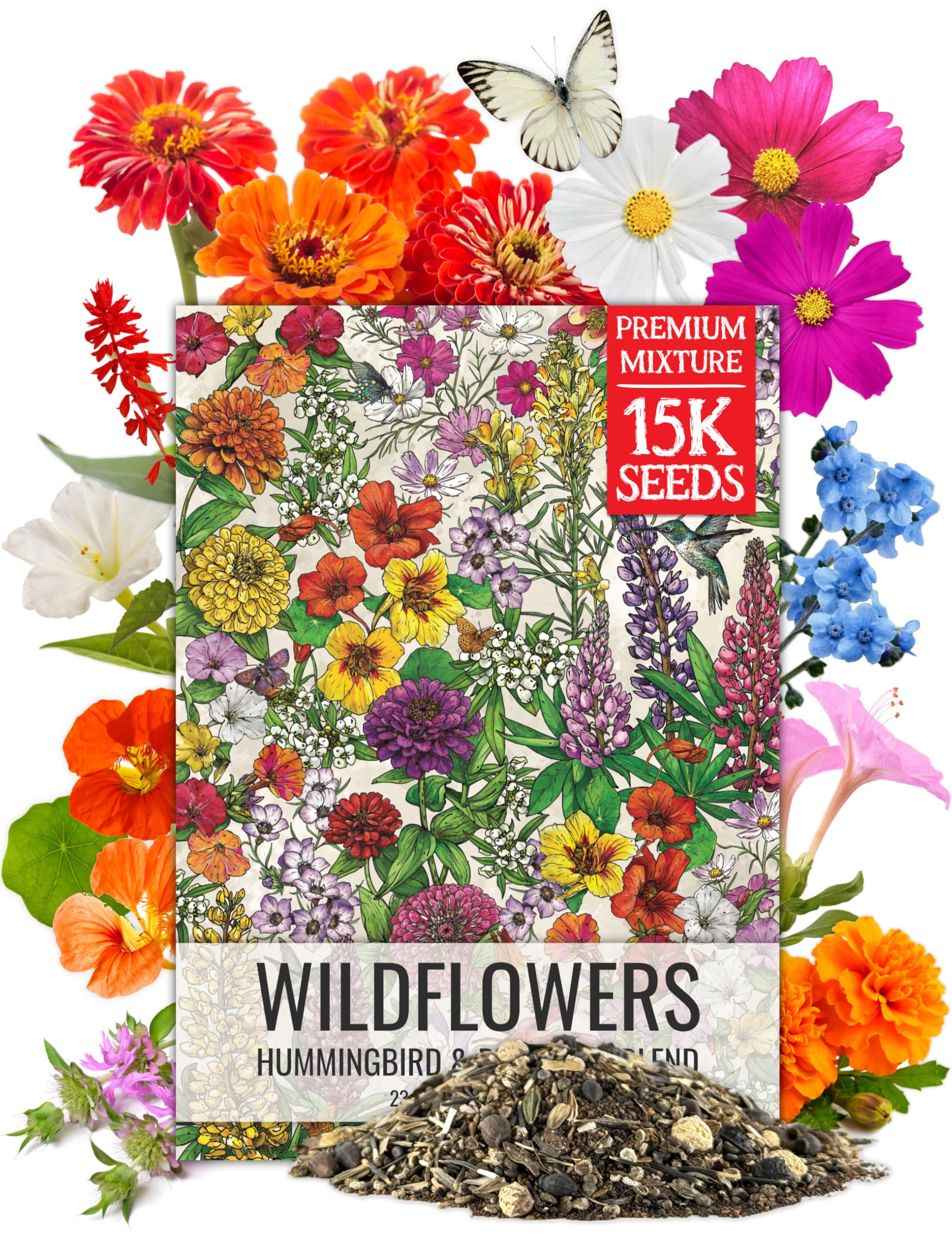 Seed Needs hummingbird and butterfly seed mix pack boosts vibrant pollinator-friendly blooms