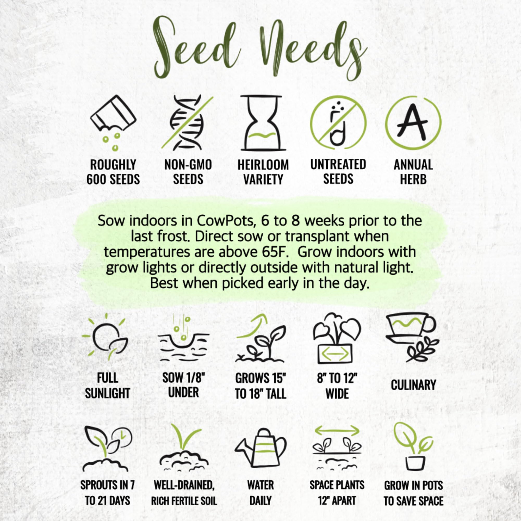 Seed Needs packaging keeps seeds fresh and ready for planting.