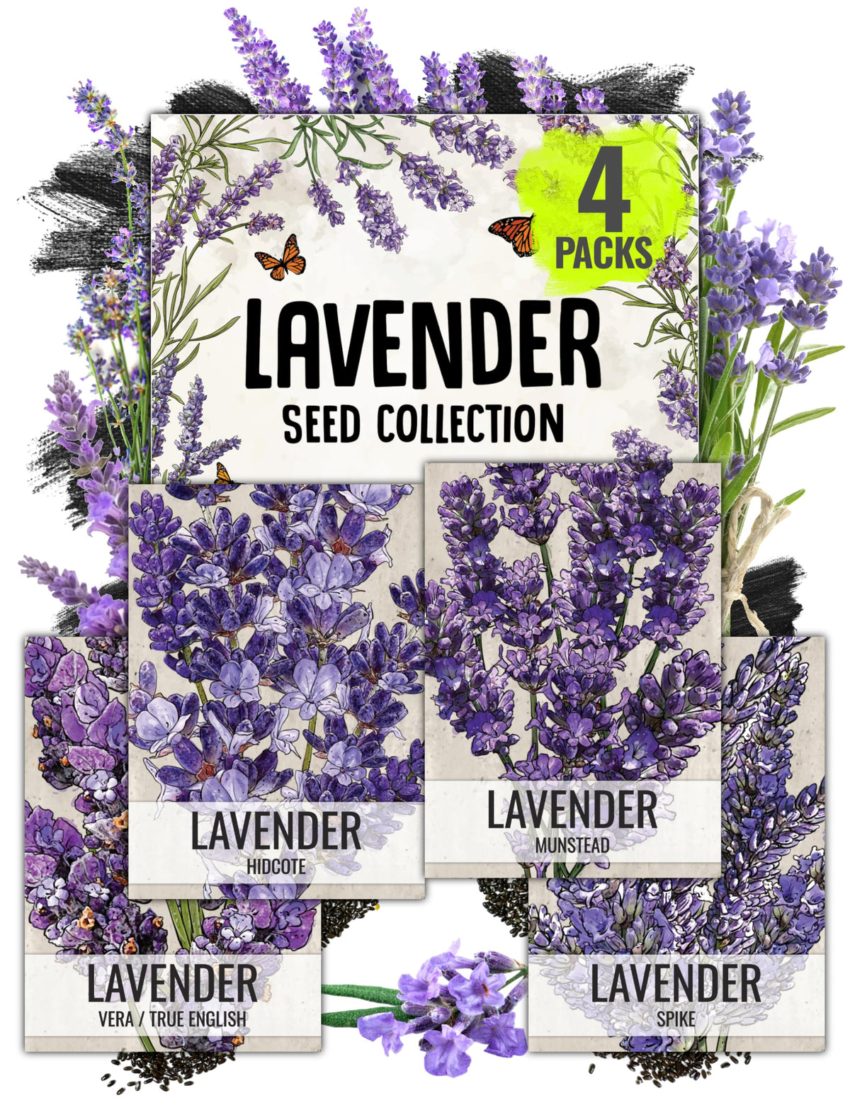 Seed Needs Munstead lavender seeds packet for spring sowing and fragrant blooms.