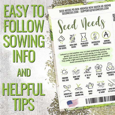 Seed Needs lettuce germination in seven to ten days illustration for home gardeners.