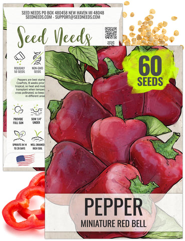 Seed Needs mini bell pepper seeds packet illustration for easy home gardening