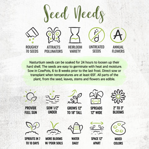 Seed Needs seeds suit containers, borders, or small garden beds.