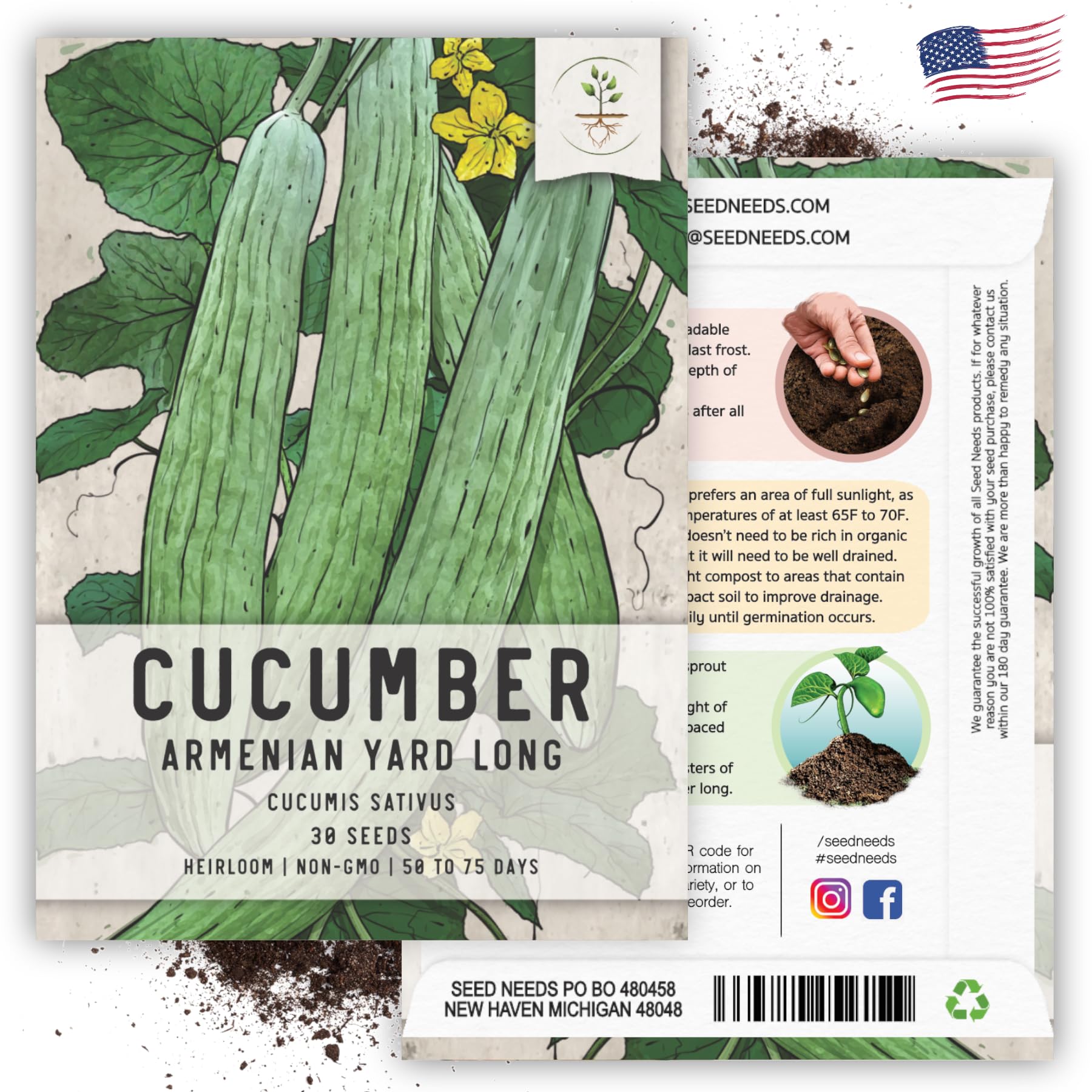 Seed Needs seed packet with tear- and moisture-resistant packaging.