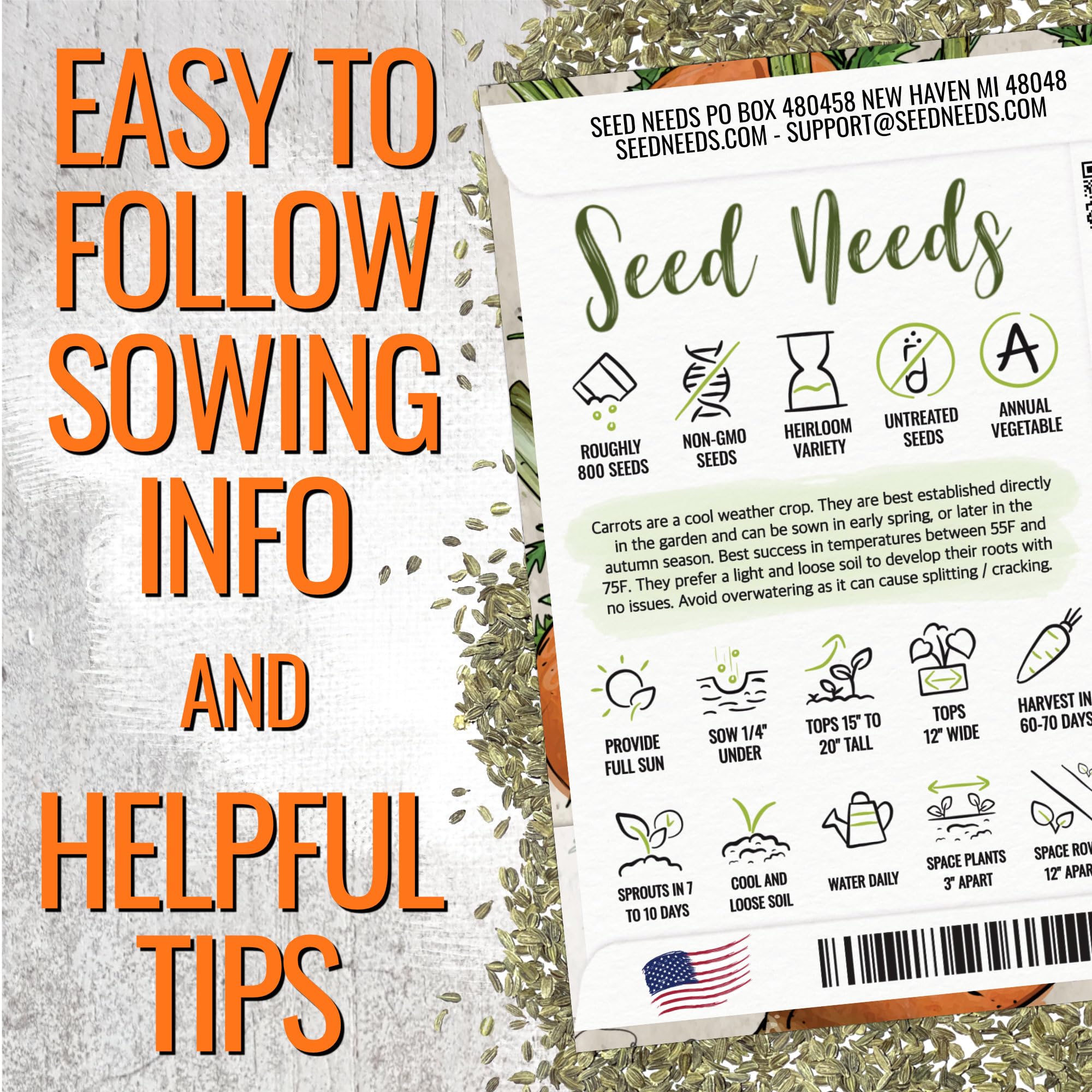 Seed Needs Paris Market carrot harvest with small round roots