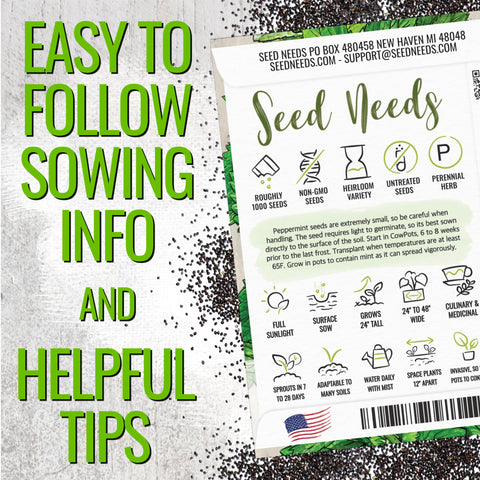 Seed Needs peppermint leaves aroma for culinary uses