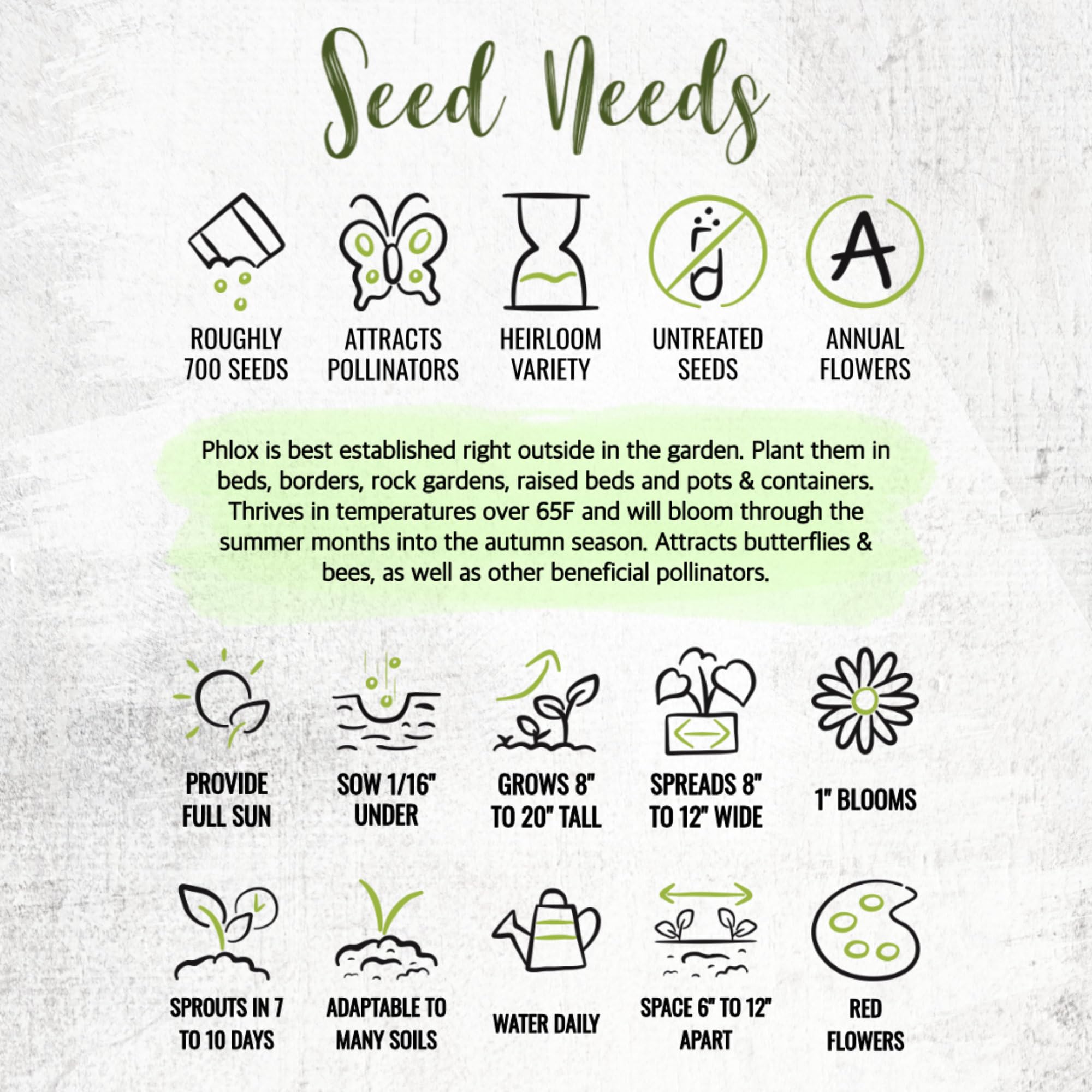 Seed Needs seeds from growers with clear sowing instructions for quick germination.