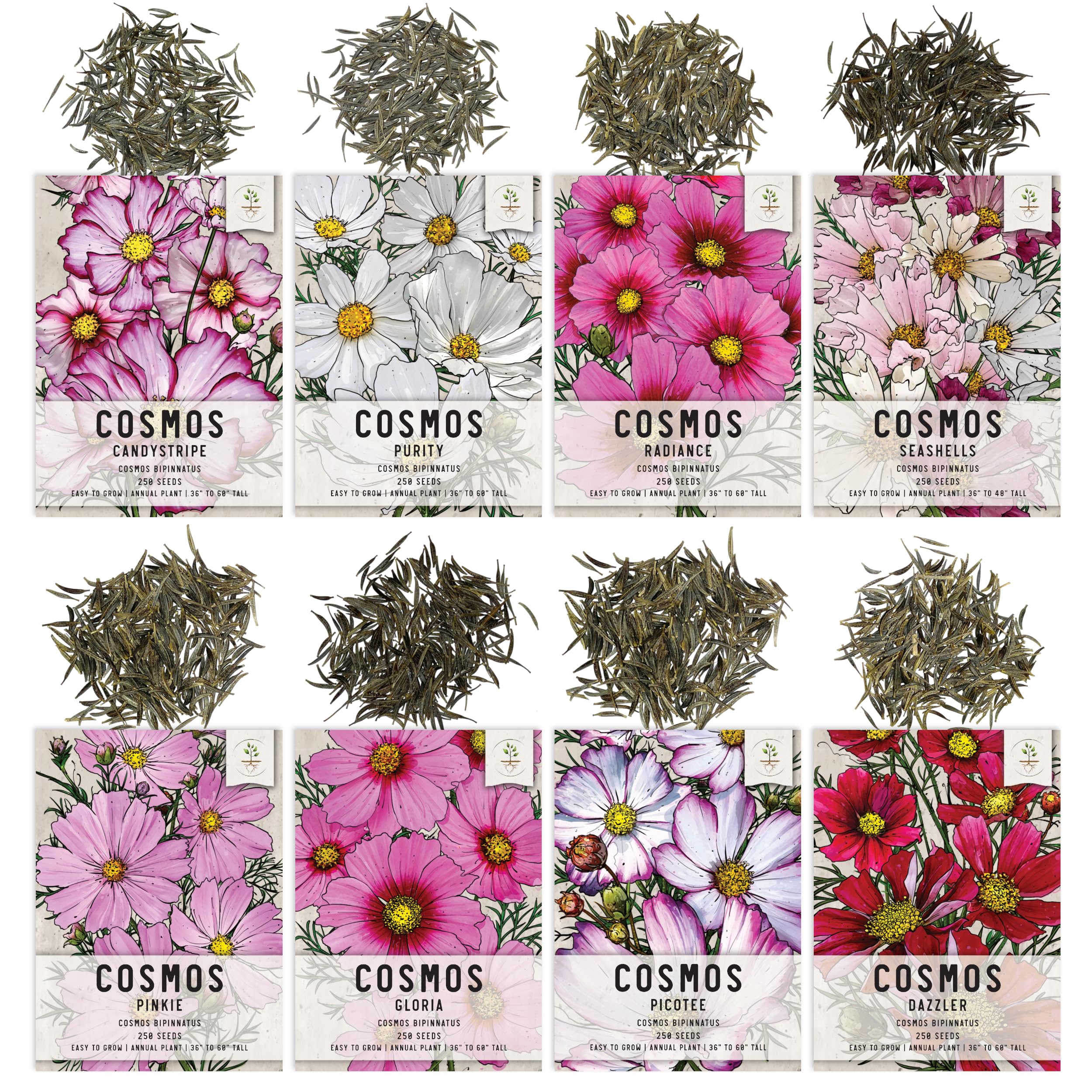Seed Needs Pinkie cosmos seeds soft pink blooms for sunny beds.