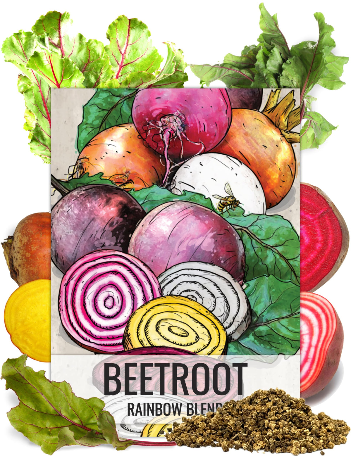 Seed Needs Rainbow Beet Seeds packaging shows vibrant color fusion for a colorful harvest