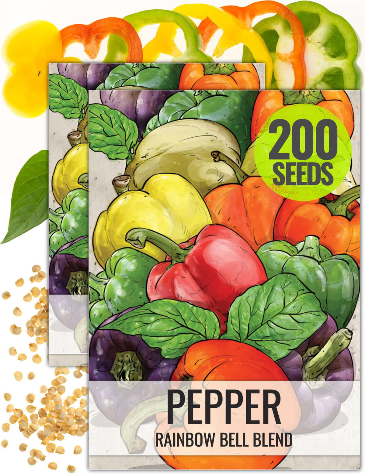 Seed Needs Rainbow Bell Pepper Seeds show colorful variety for a vibrant home garden.