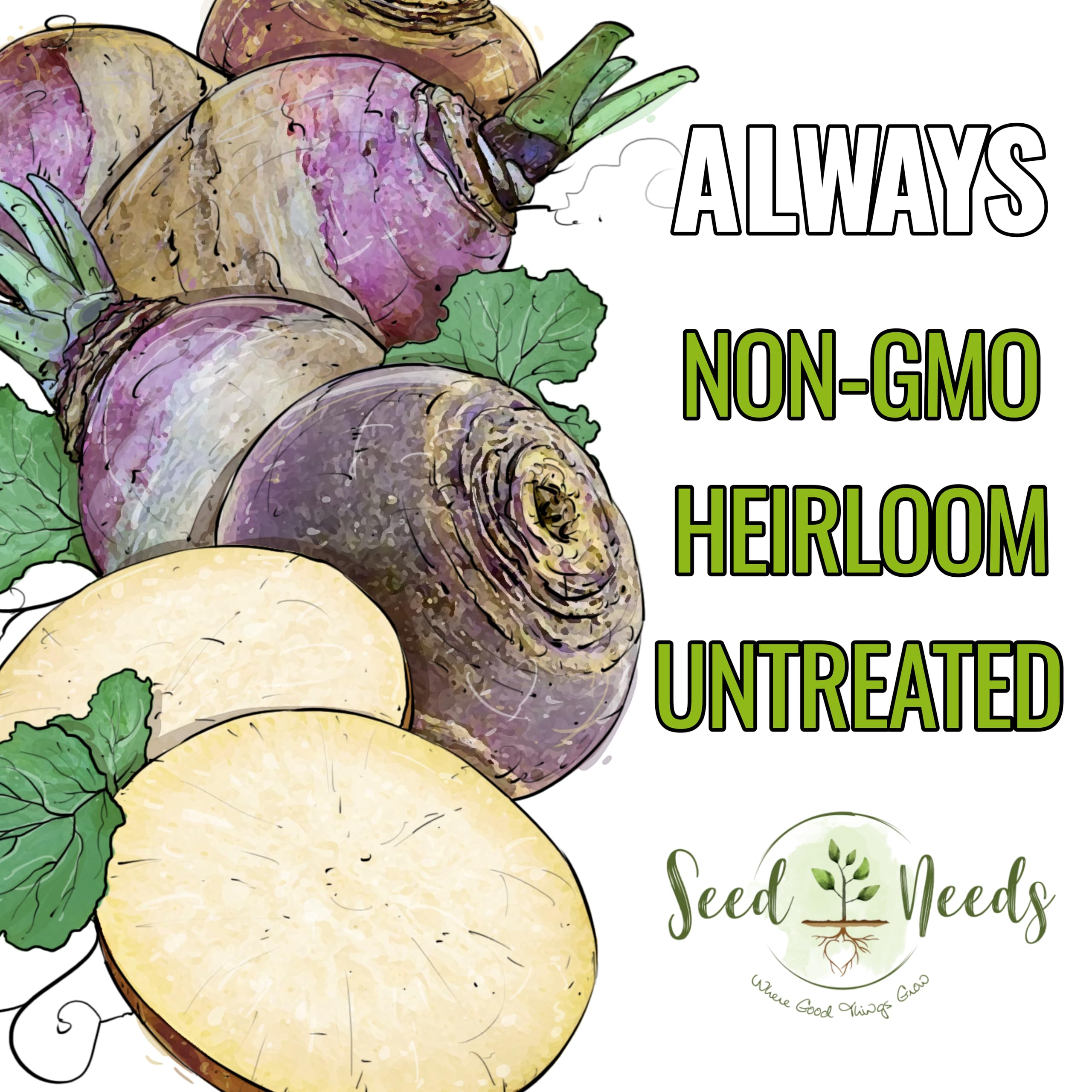 Seed Needs Rutabaga root close-up highlights earthy, sweet notes.