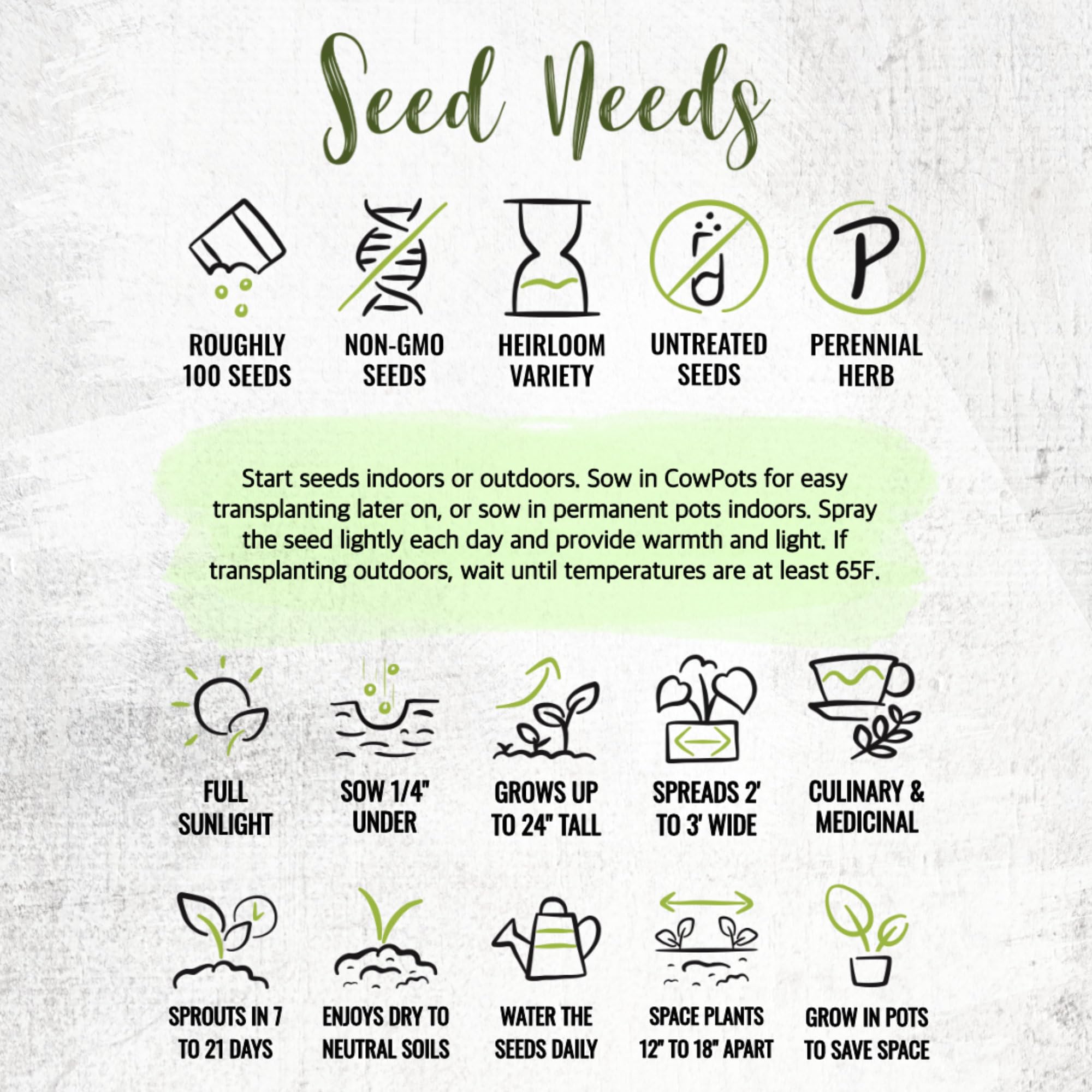 Seed Needs Sage Seeds moisture-resistant packaging preserves freshness