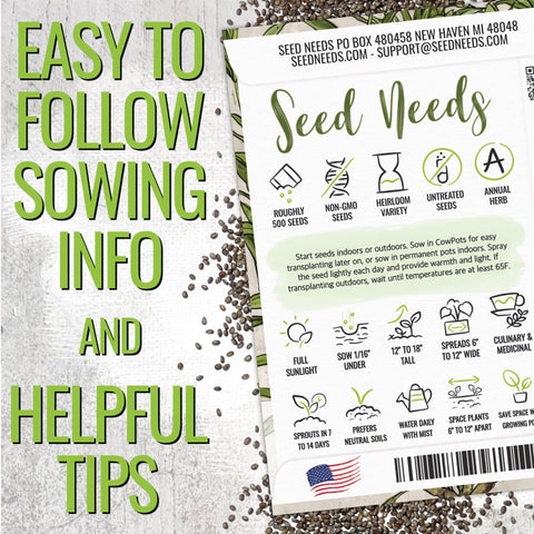 Seed Needs winter savory seed packet supports year-round harvest in mild climates