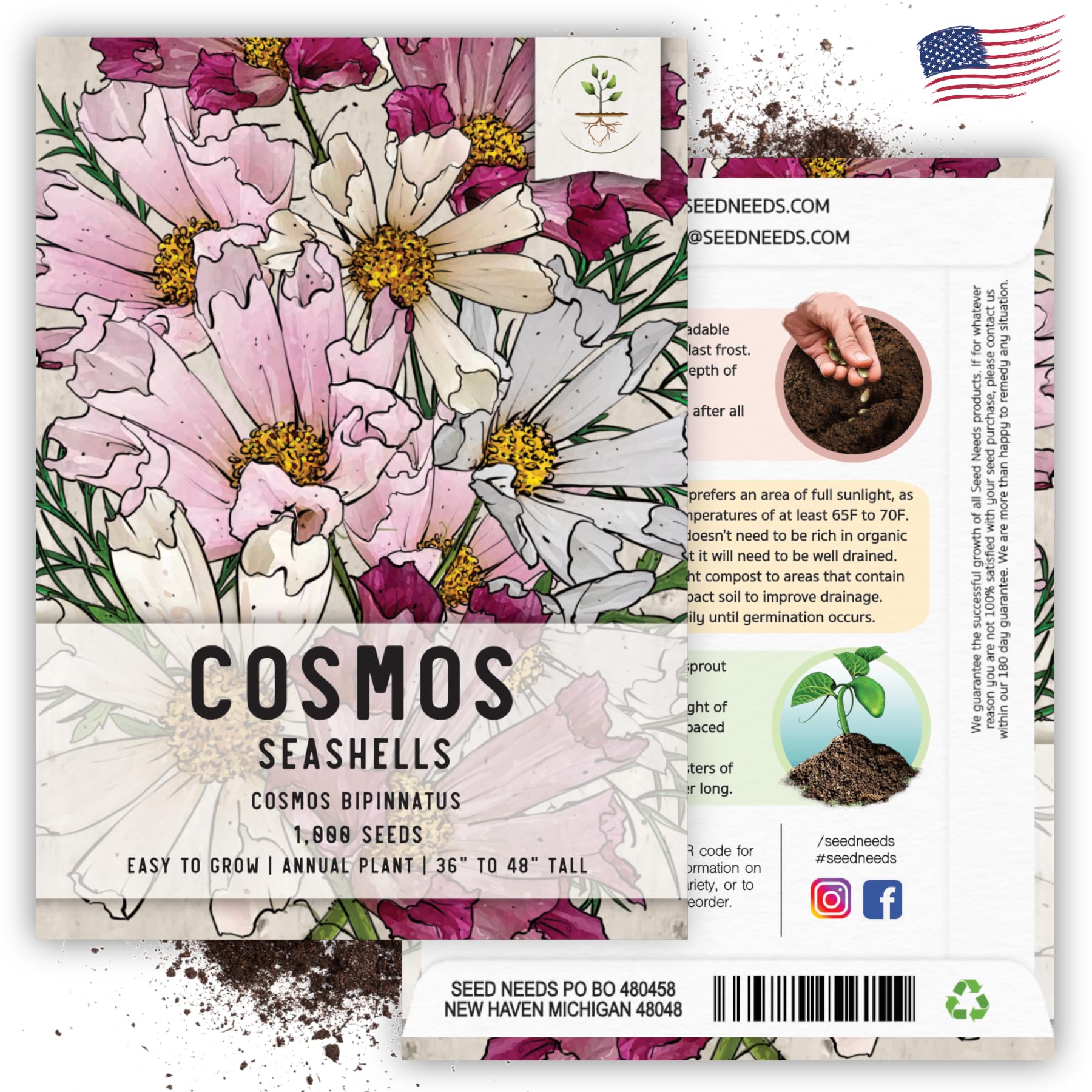 Seed Needs Seashells Cosmos fresh seeds from growers germinate quickly.