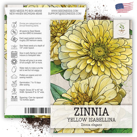 Seed Needs seed packaging with moisture-resistant design and sowing guidance.