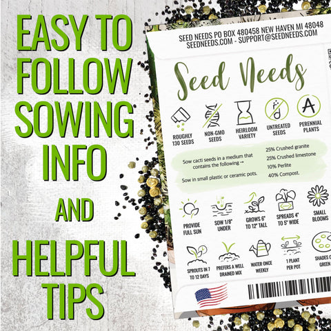 Seed Needs seed packet front illustration aids quick identification and sowing planning