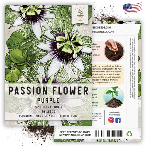 Seed Needs seed packet illustration with sowing information designed for easy home gardening.