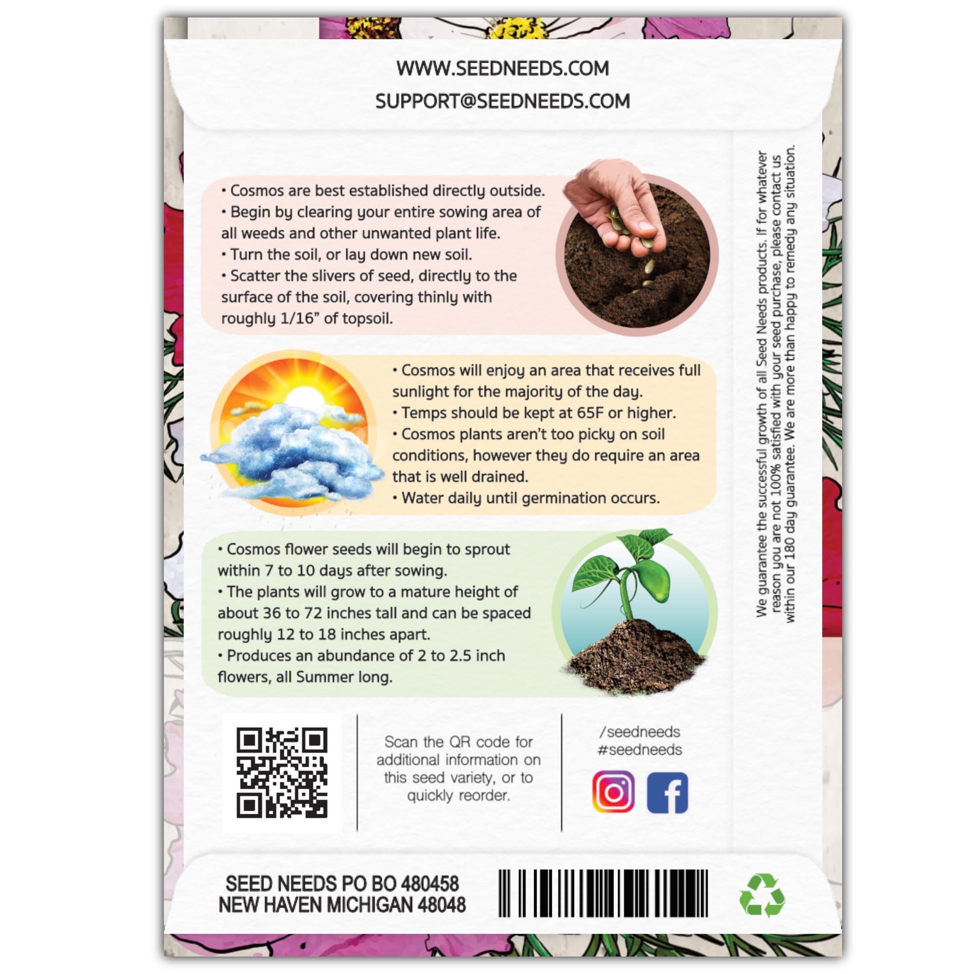 Seed Needs Sensation Cosmos easy growth helps beginners grow vibrant borders with minimal care.