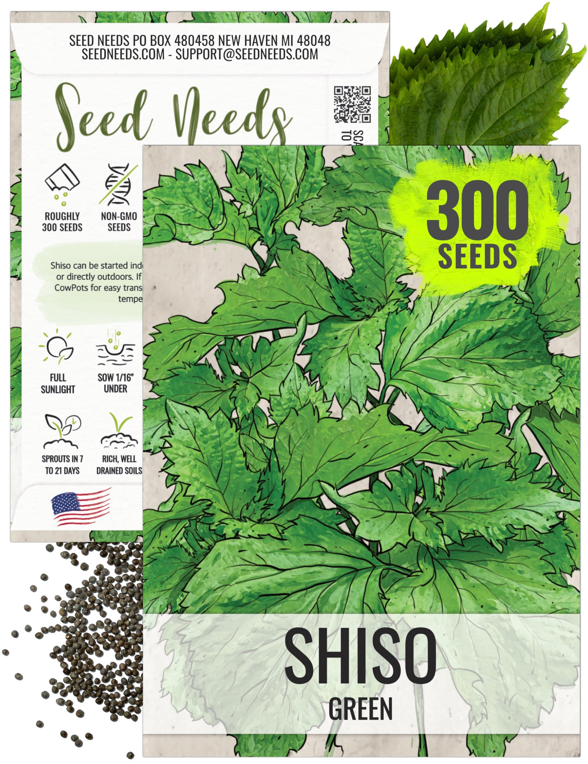Seed Needs Shiso seeds packaging – easy to plant for fresh greens