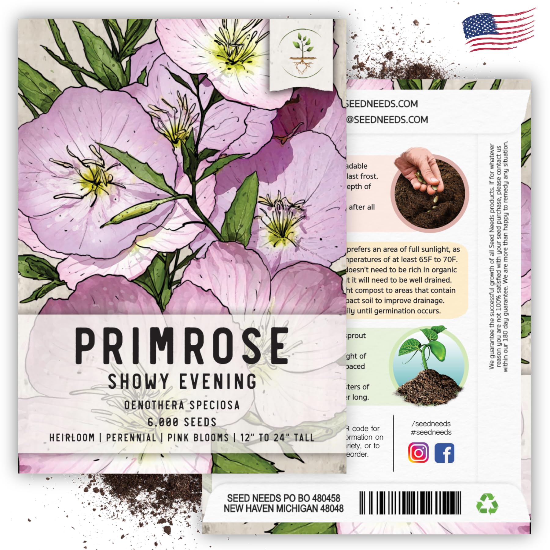 Seed Needs Showy Evening Primrose seeds promise freshness with direct-from-growers quality.