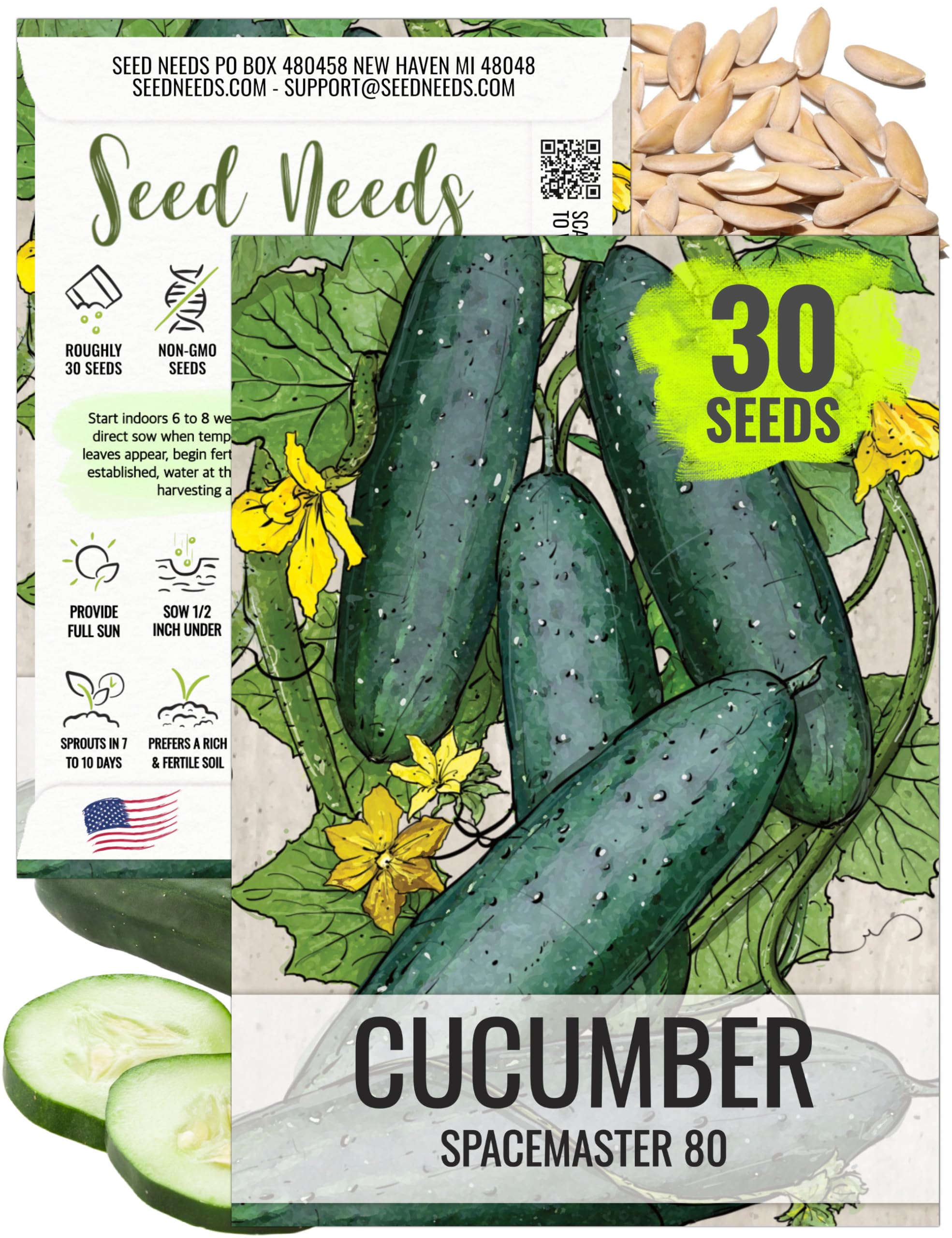 Seed Needs Spacemaster 80 cucumber bush ideal for small spaces