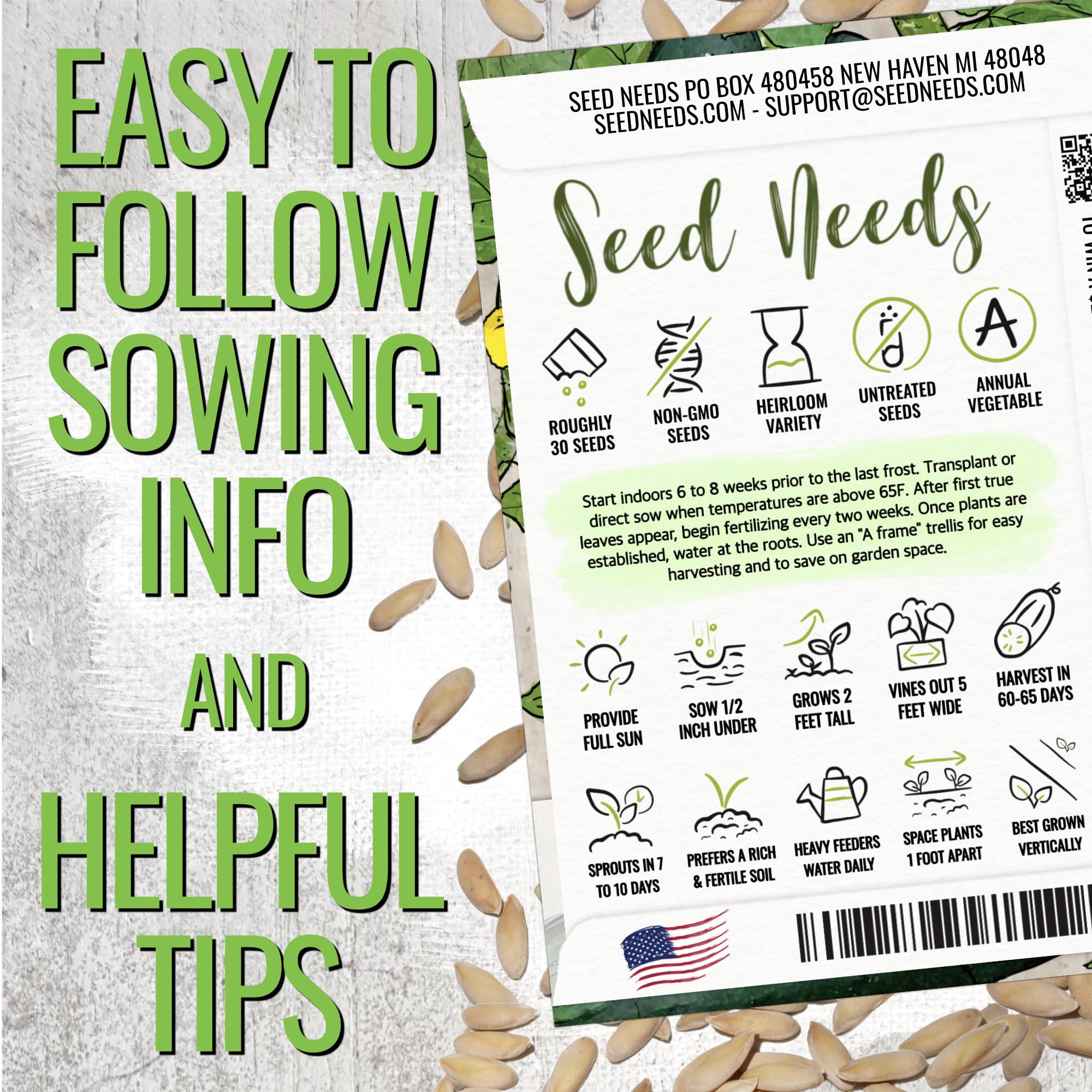 Seed Needs Spacemaster 80 cucumber resistant to powdery mildew and other diseases
