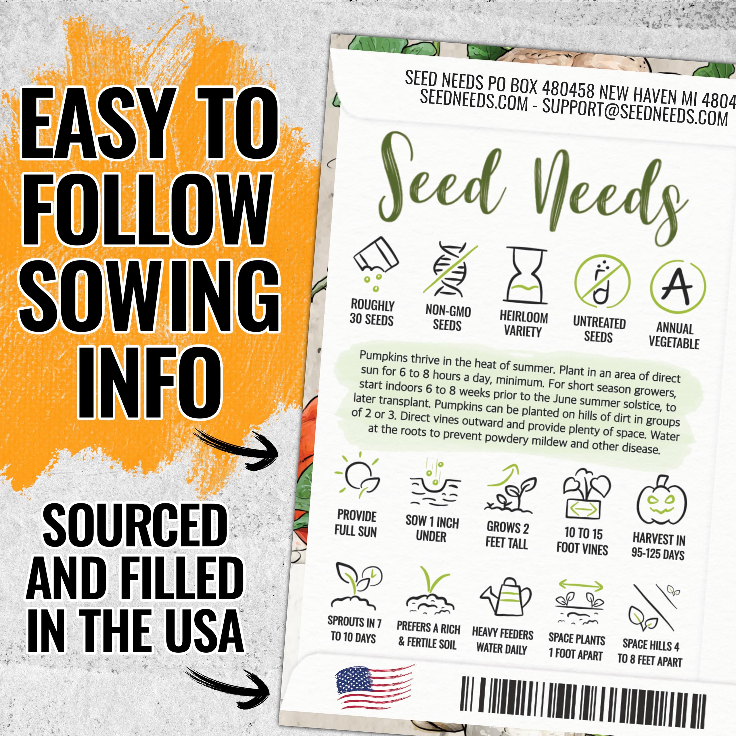 Seed Needs Spooky Blend straw-under-fruit tip helps rot prevention during growth.