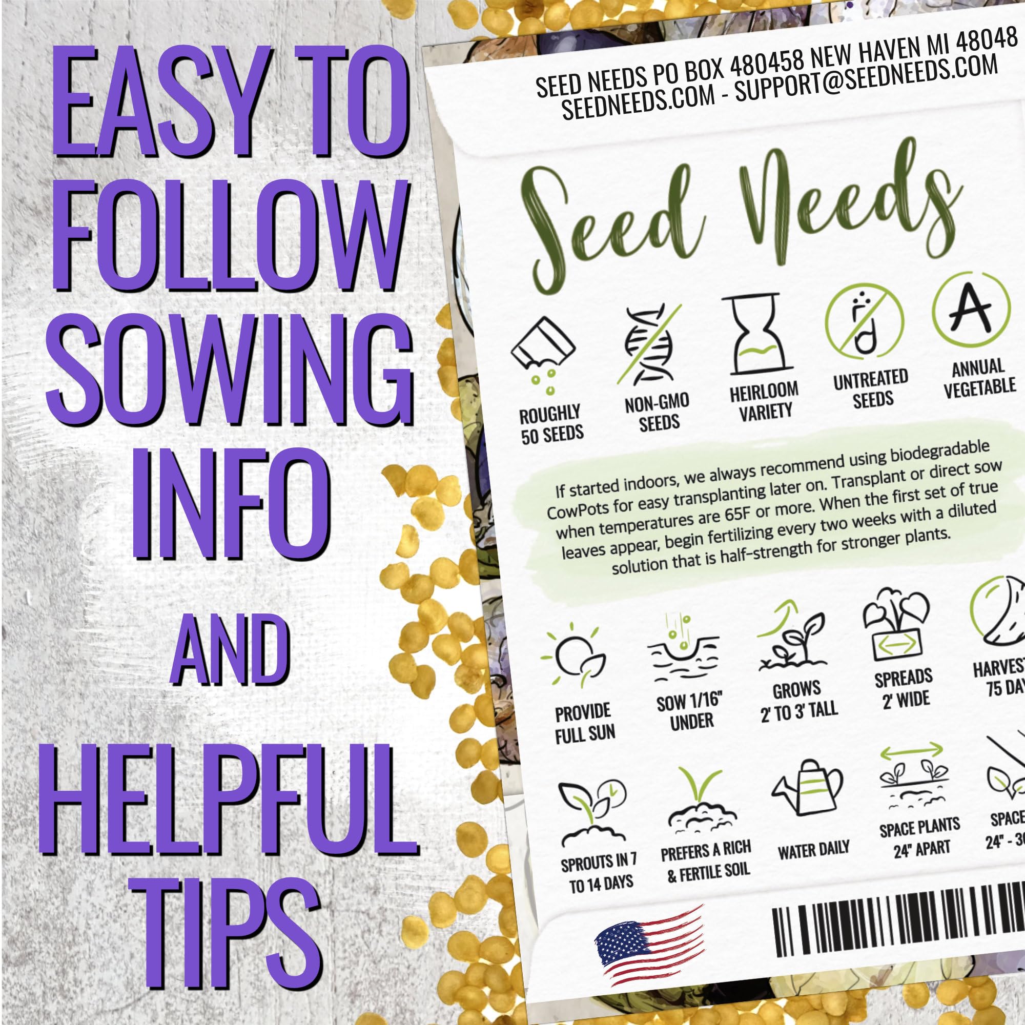 Seed Needs sun and soil guidance for tomatillo thriving in full sun.