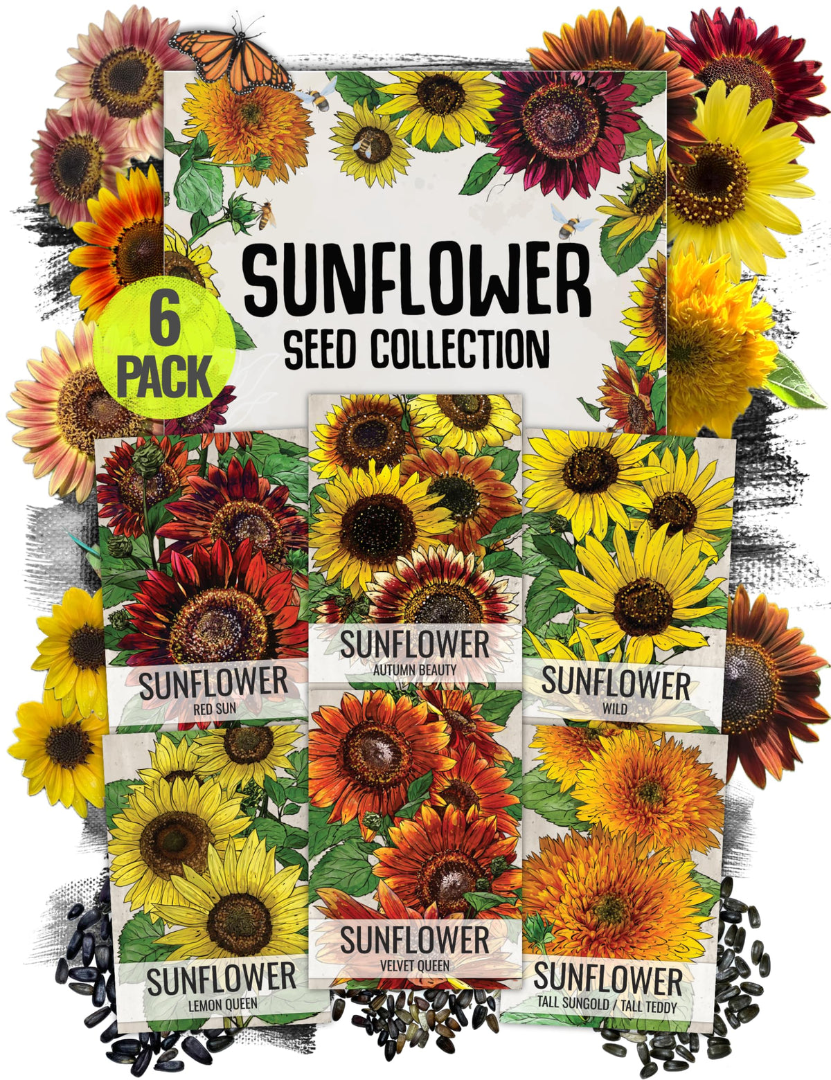 Seed Needs Lemon Queen sunflower seeds for bright borders and butterfly-friendly blooms.