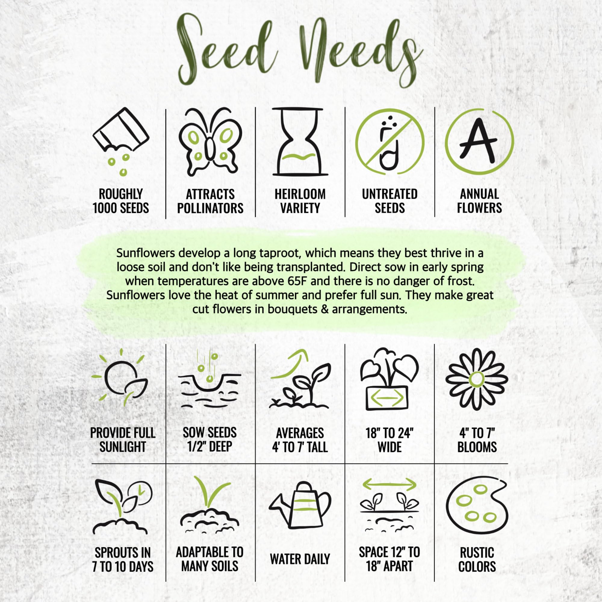 Seed Needs Sunset Blend Earthwalker offers sturdy stems with sunset shades