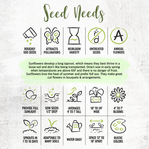 Seed Needs Sunset Blend packaging preserves freshness for reliable sowing.