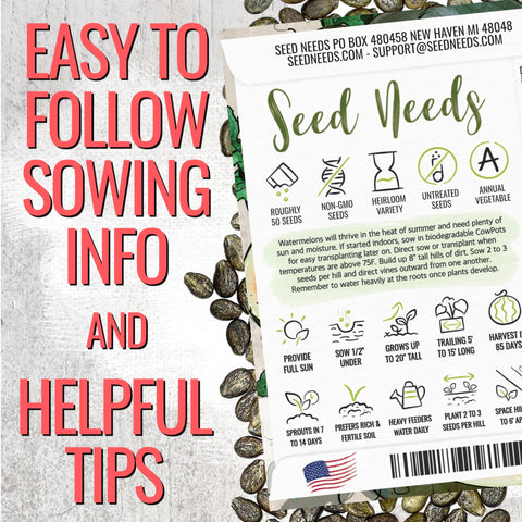 Seed Needs Sugar Baby seeds thrive in warm summer sun.