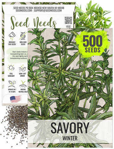 Seed Needs Winter Savory seed packet—ready to plant for delicious seasonings.