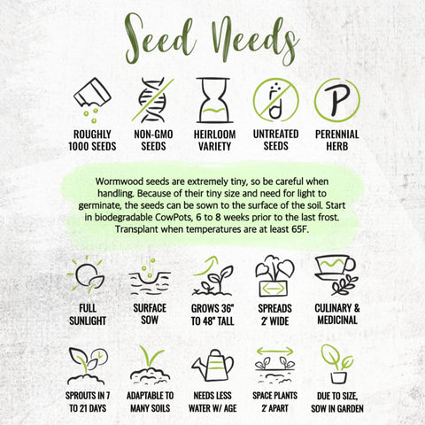 Seed Needs Wormwood seeds seed tray background for early sprouting.