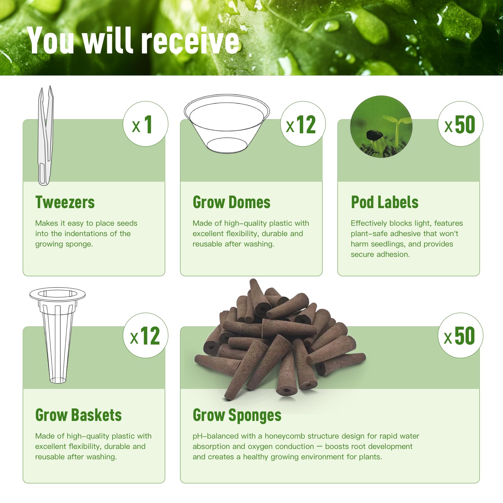 Seed-pod-kit compatible with AeroGarden and iDOO for easy upgrades.
