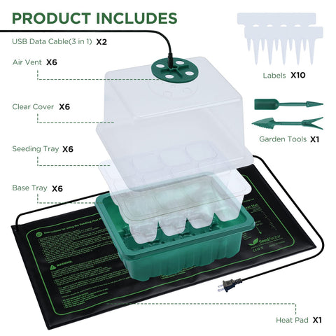 Seedfactor 12-cell seedling tray for organized planting