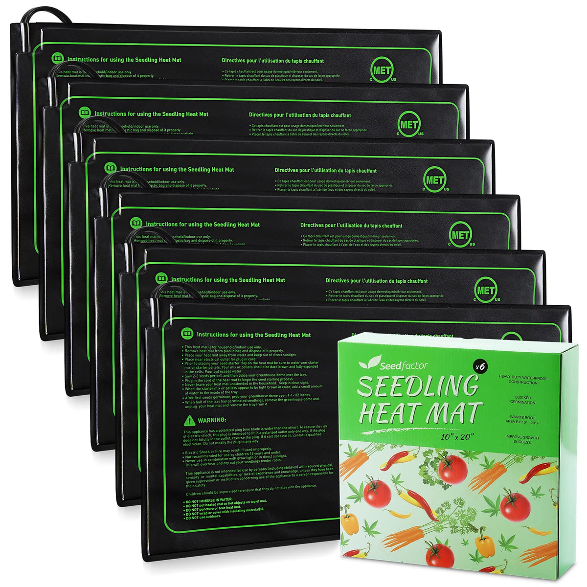 Seedfactor MET certified seedling heat mat mini for compact germination
