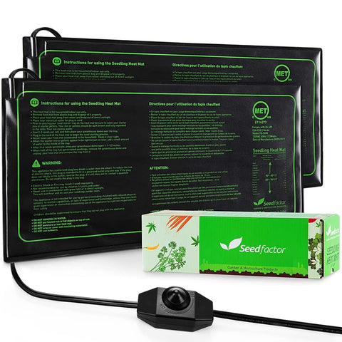 Seedfactor MET-certified heat mat, dual-pack ready for seedling warmth