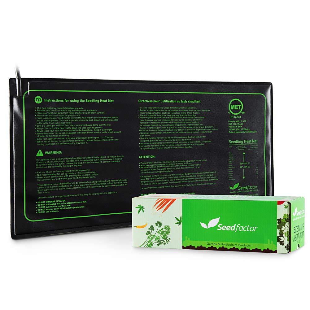 Seedfactor MET-certified seedling heat mat for reliable germination warmth