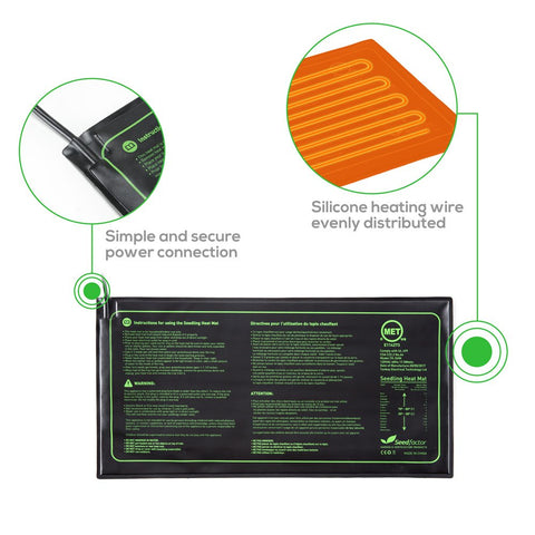 Seedfactor seedling heat mat indoor use emphasizes safe placement indoors